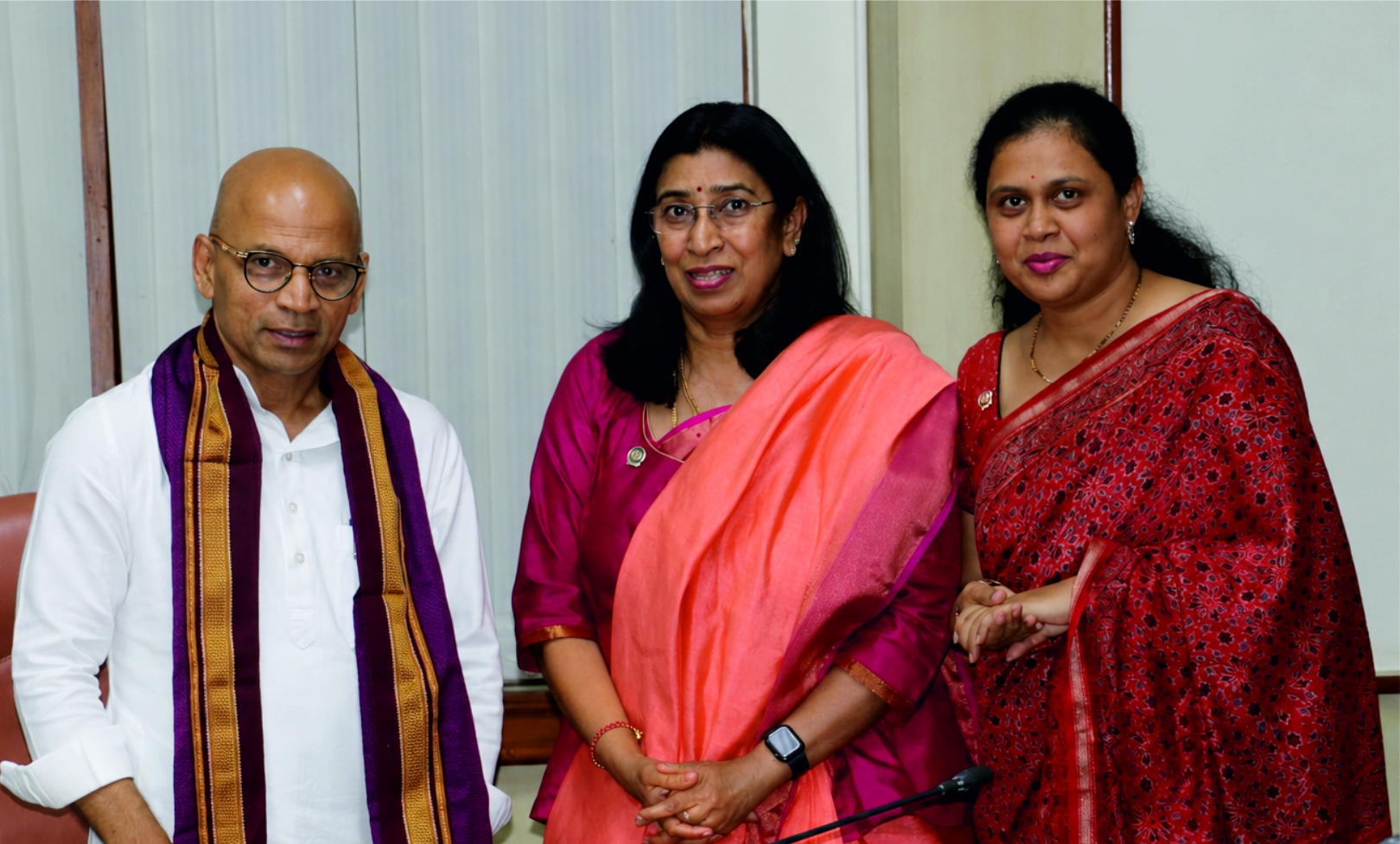 Dr. Sharanaprakash Patil with Ms. Uma Reddy and Rtn. Tejashree B A